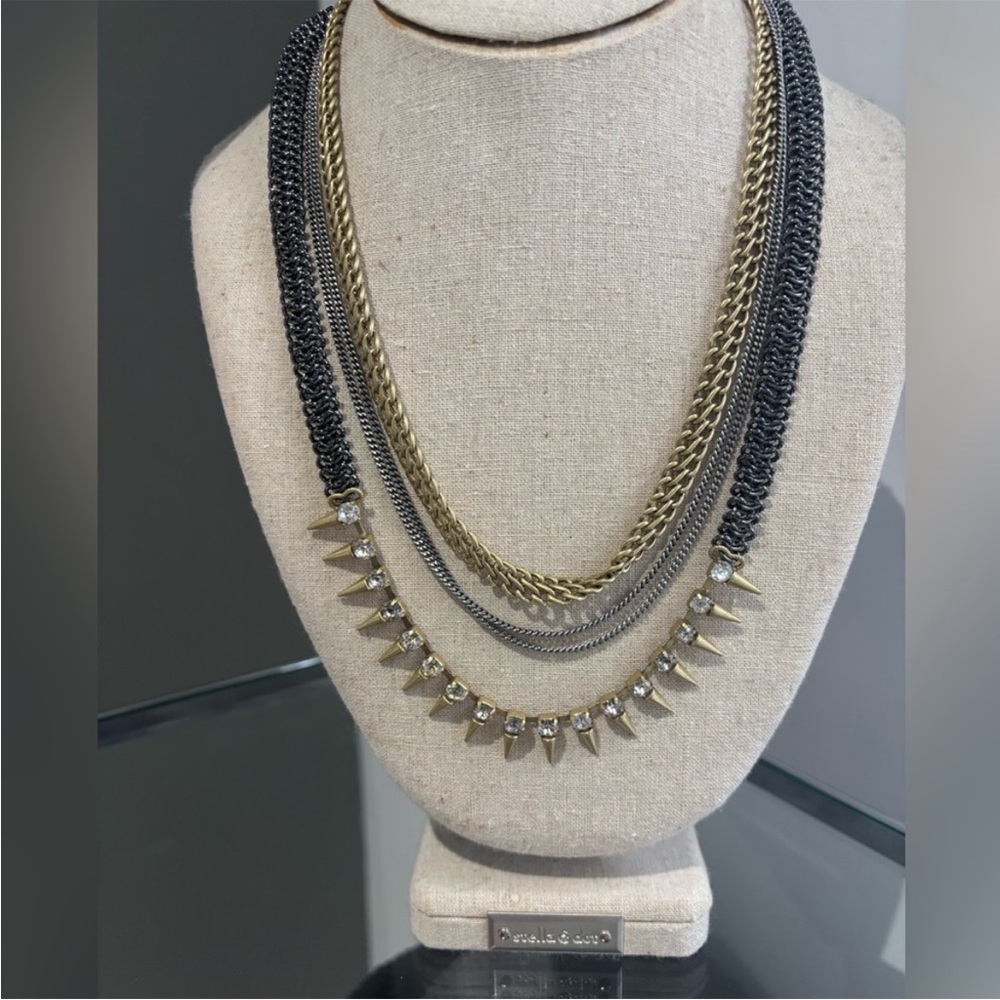 Stella & Dot Gold and Black Multi-Layer Necklace